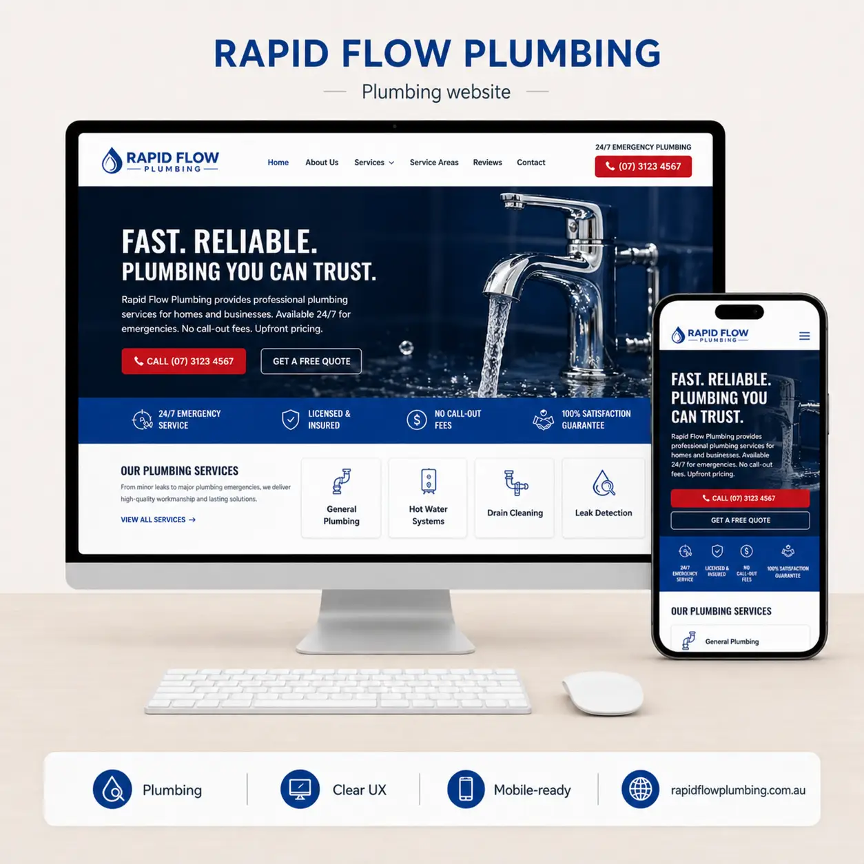 Rapid Flow Plumbing website project